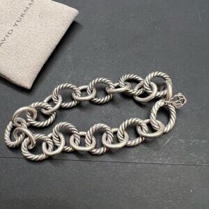 David Yurman Oval Link Chain Bracelet in Silver, 10mm